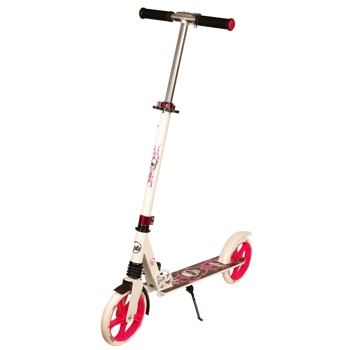 Opvouwbare Step -  wit/roze - Skull - 200mm