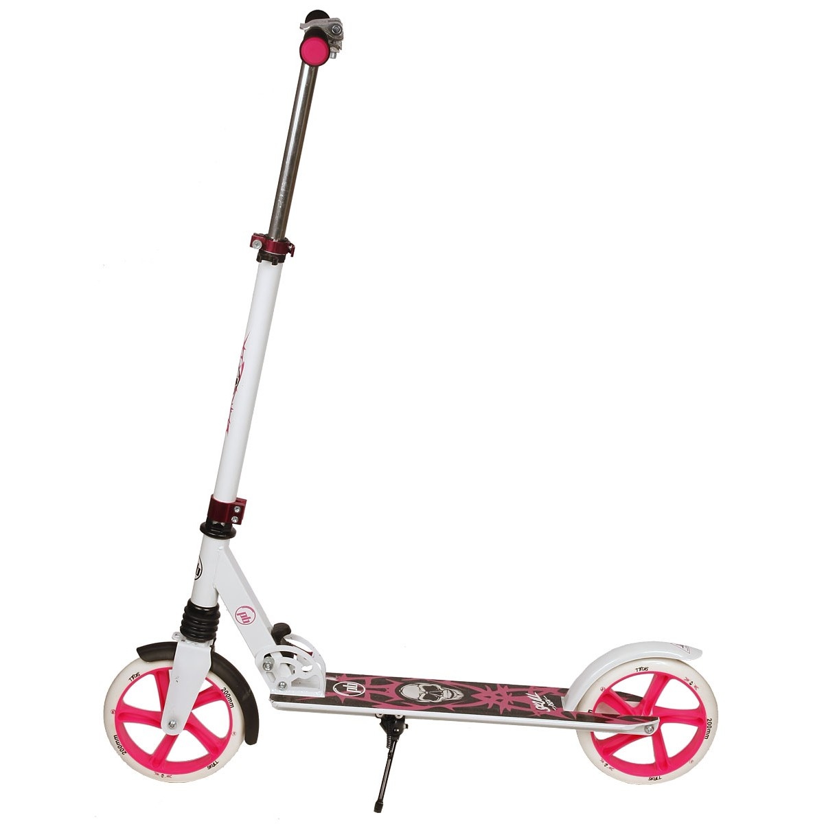 Opvouwbare Step - wit/roze - Skull - 200mm