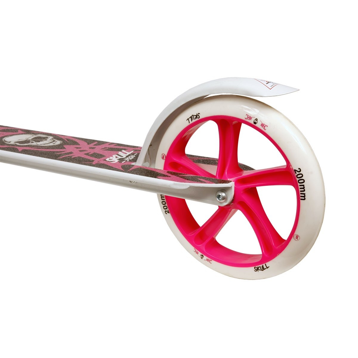 Opvouwbare Step - wit/roze - Skull - 200mm