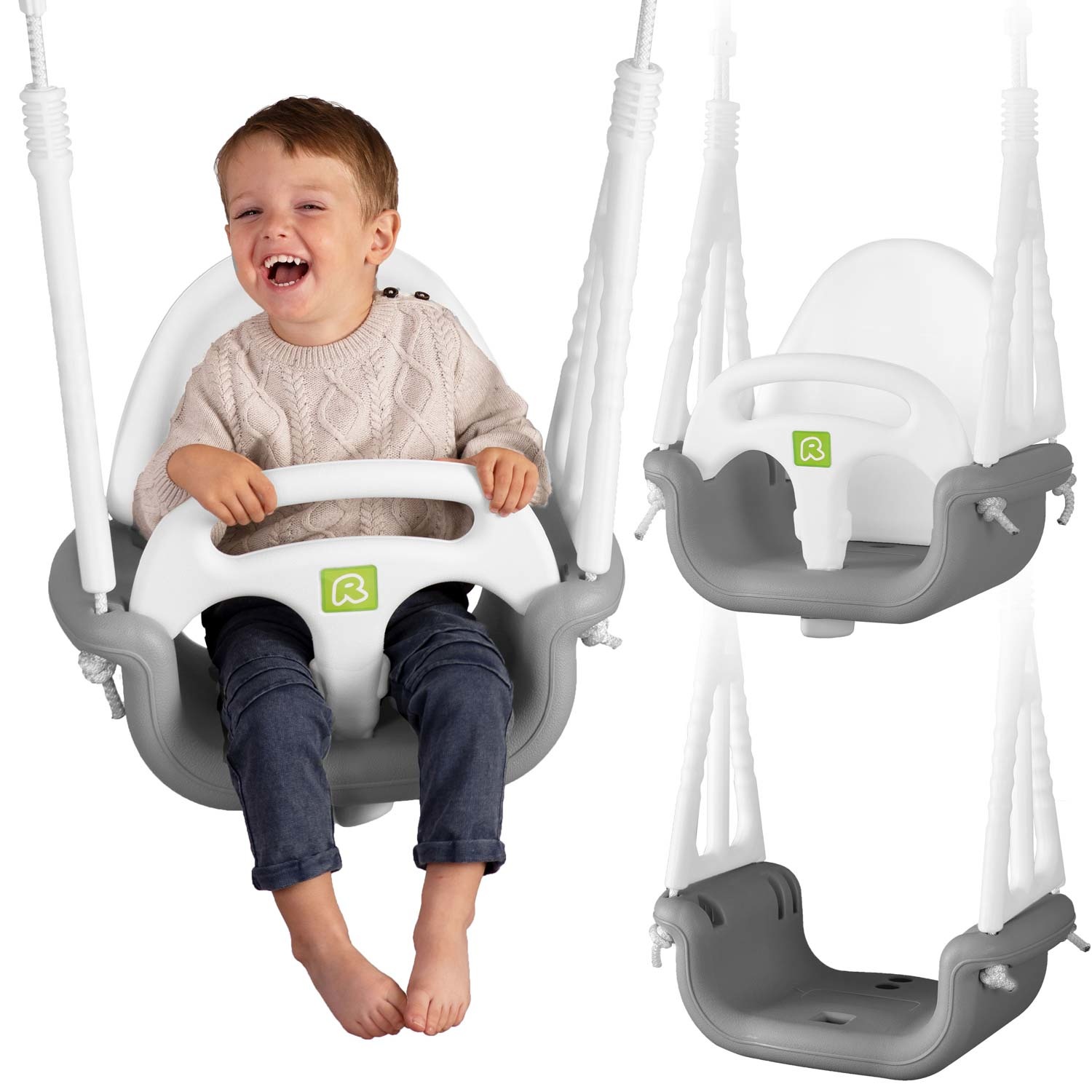 Schommel baby - tot 7 jaar oud of 30 kg - grijs-wit