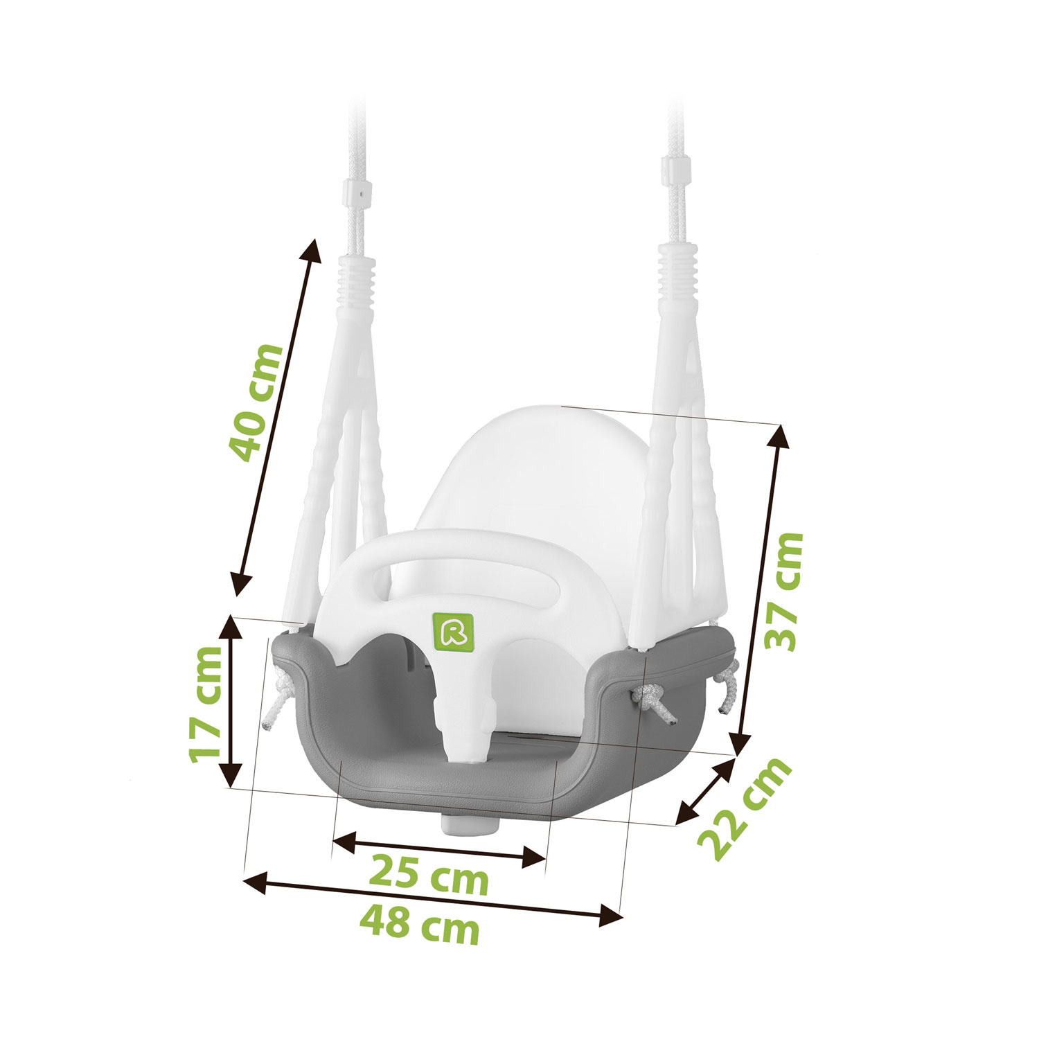 Schommel baby - tot 7 jaar oud of 30 kg - grijs-wit