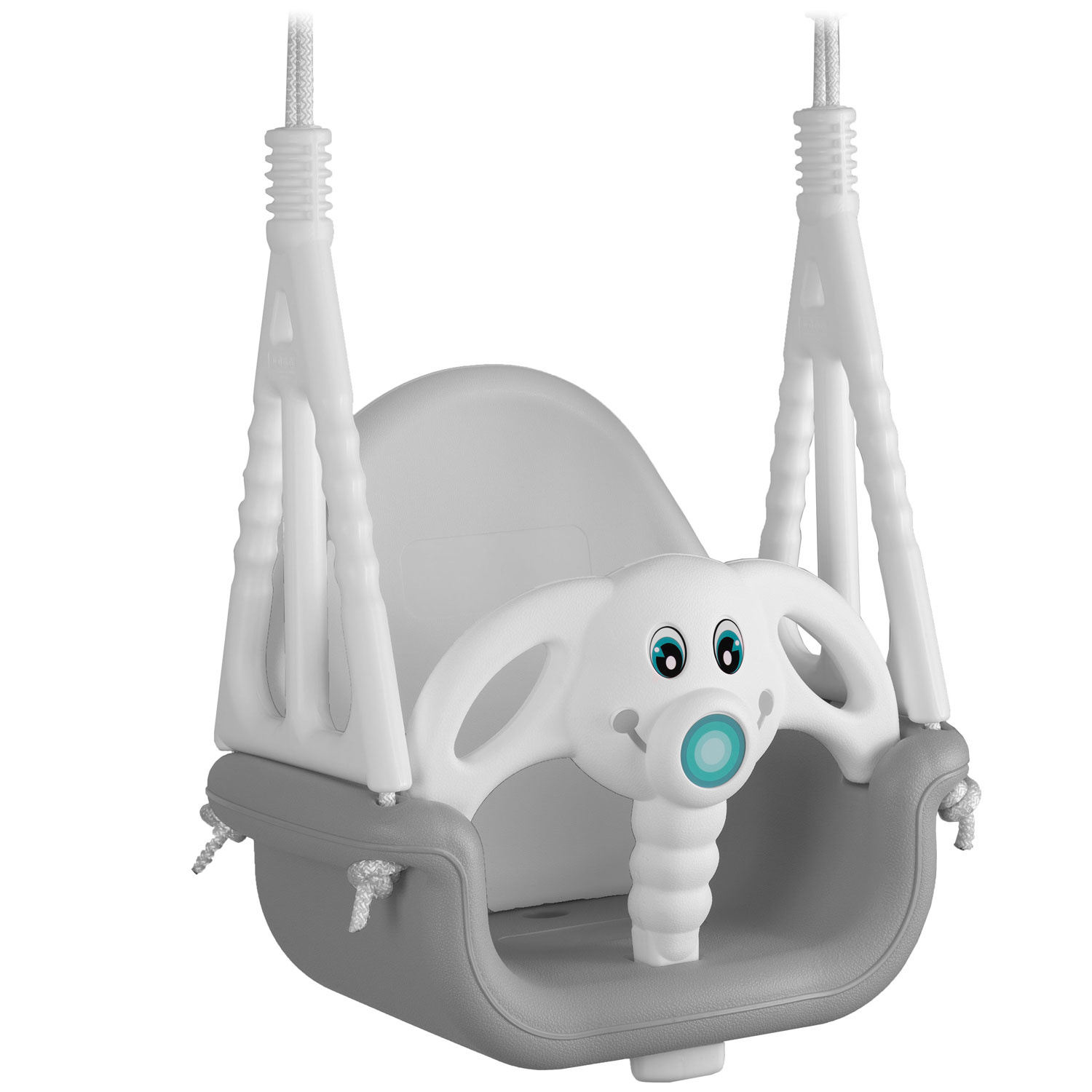 Schommel baby - olifant - tot 7 jaar oud of 30 kg - grijs-wit
