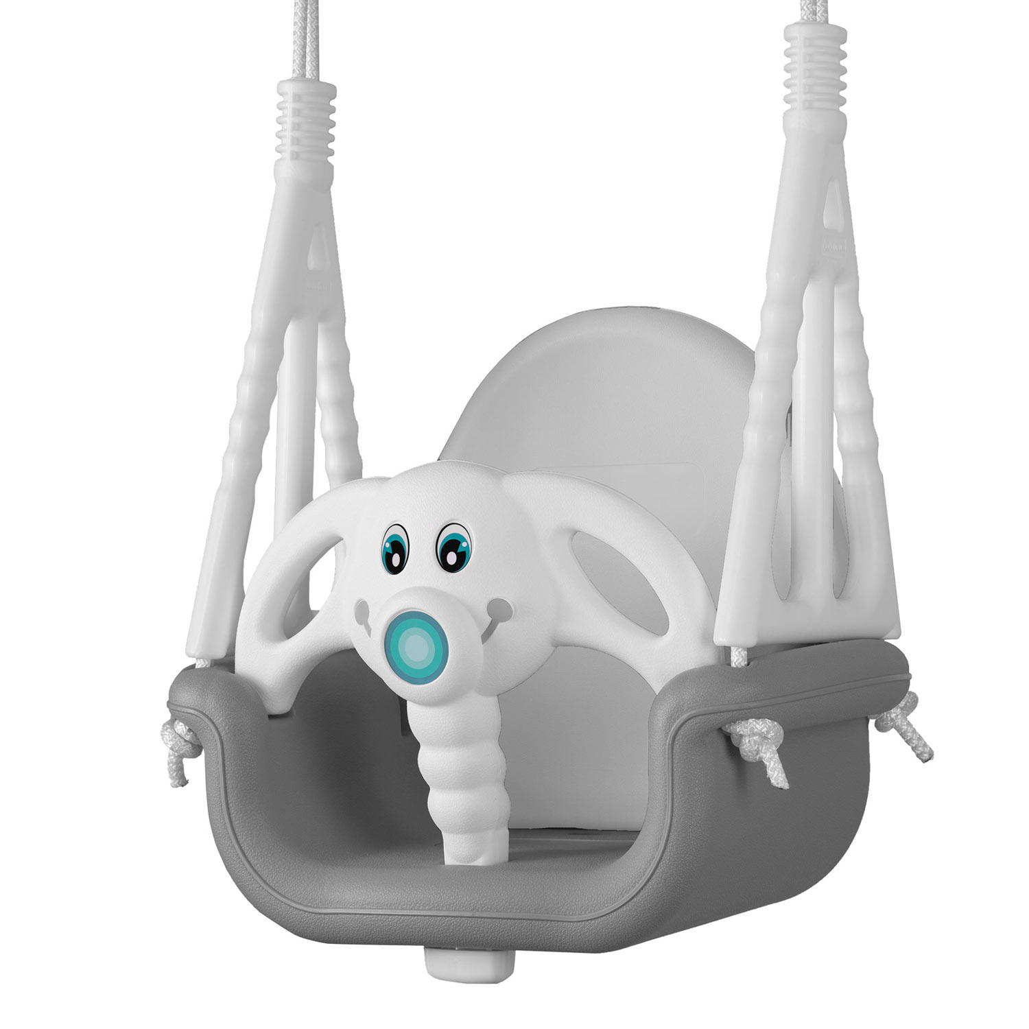 Schommel baby - olifant - tot 7 jaar oud of 30 kg - grijs-wit