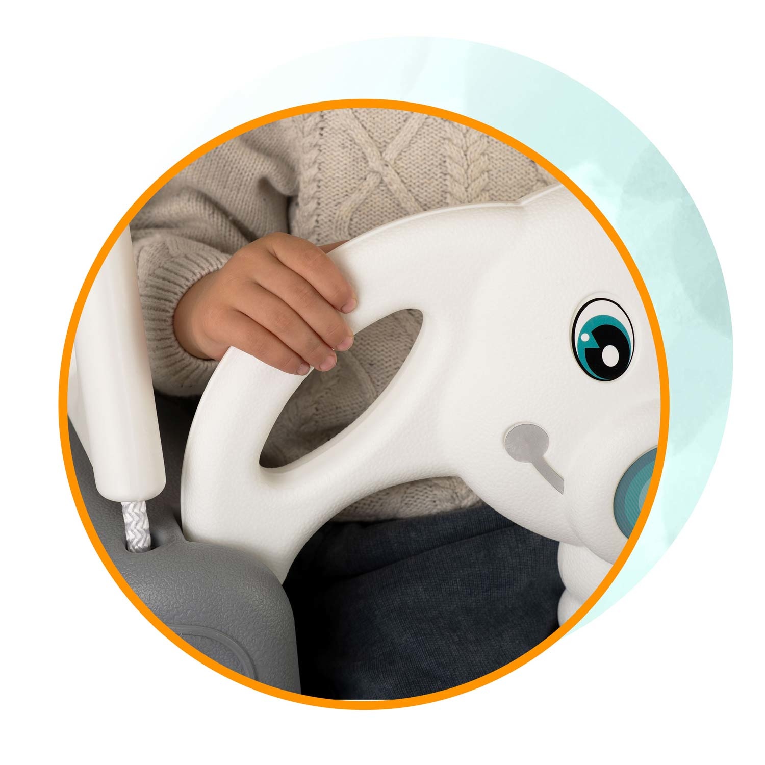 Schommel baby - olifant - tot 7 jaar oud of 30 kg - grijs-wit