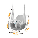 Schommel baby - olifant - tot 7 jaar oud of 30 kg - grijs-wit