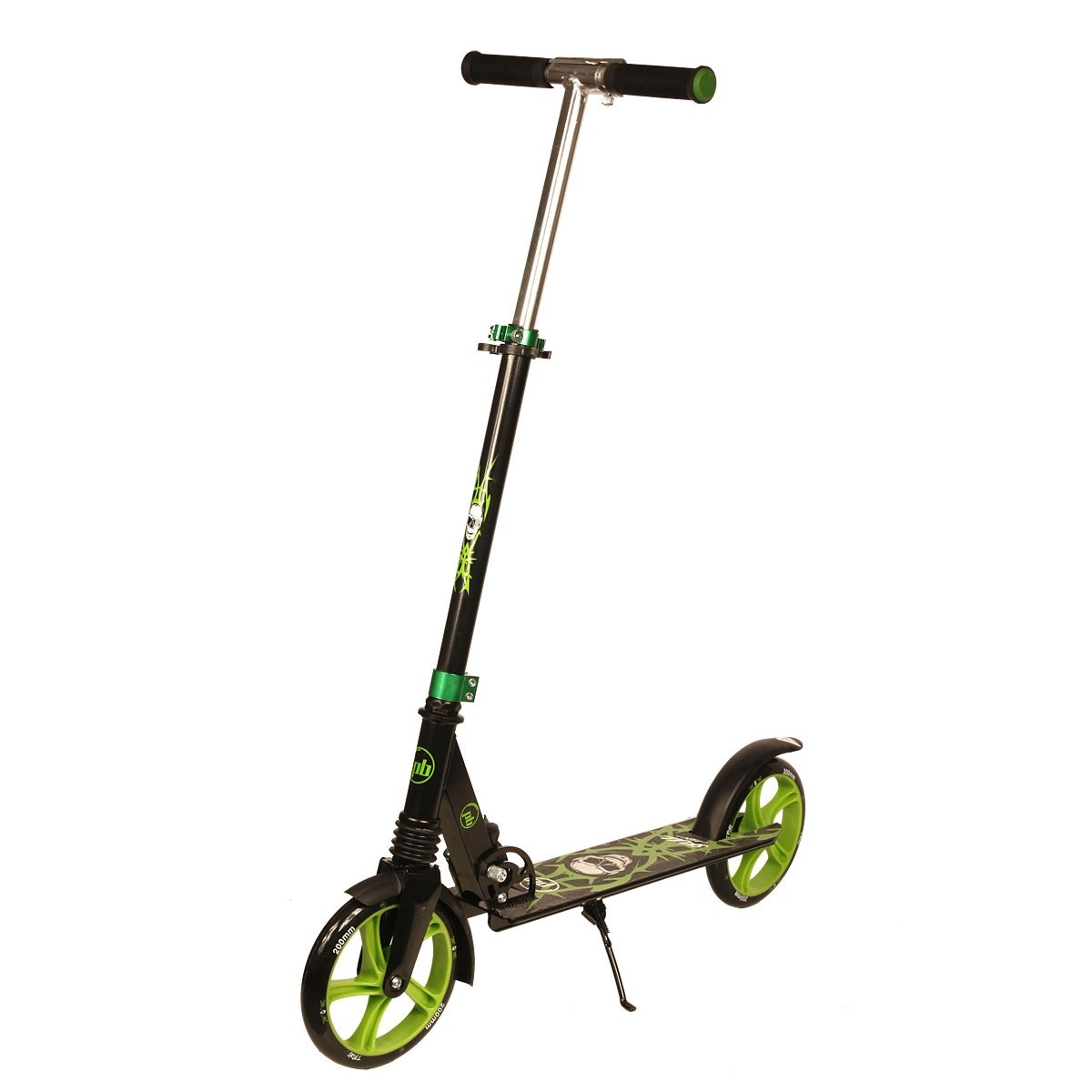 Opvouwbare Step - zwart/groen - Skull - 200mm
