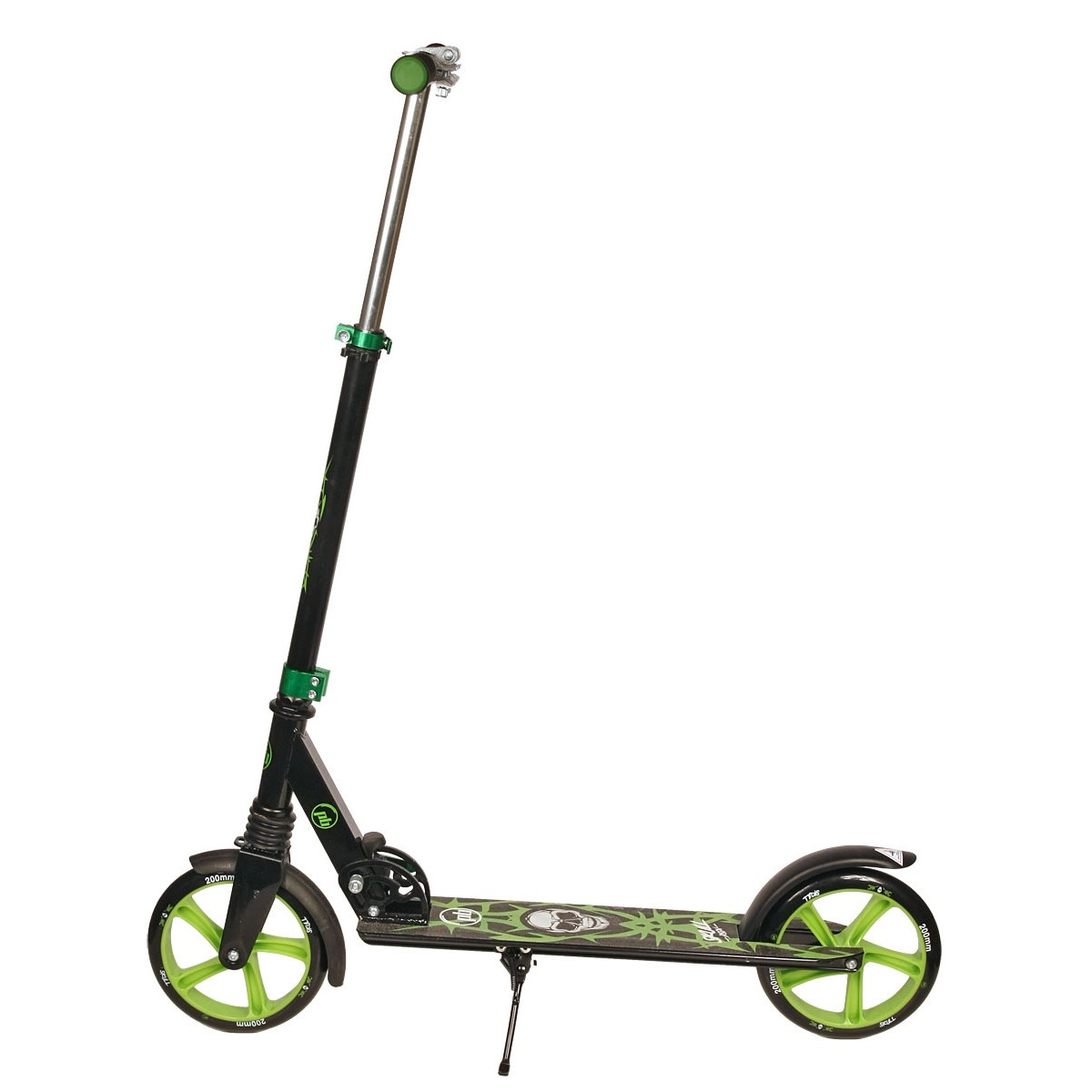 Opvouwbare Step - zwart/groen - Skull - 200mm