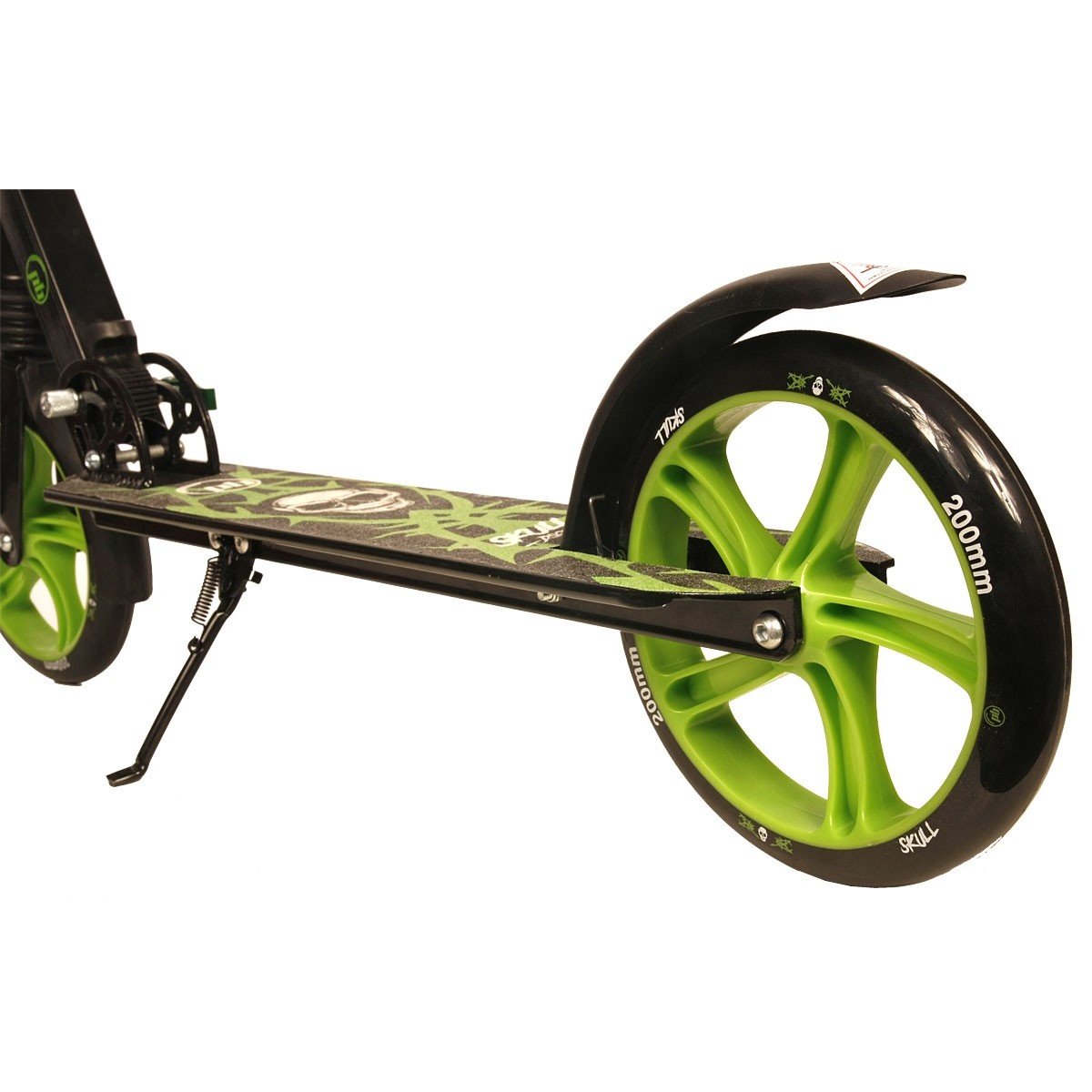 Opvouwbare Step - zwart/groen - Skull - 200mm
