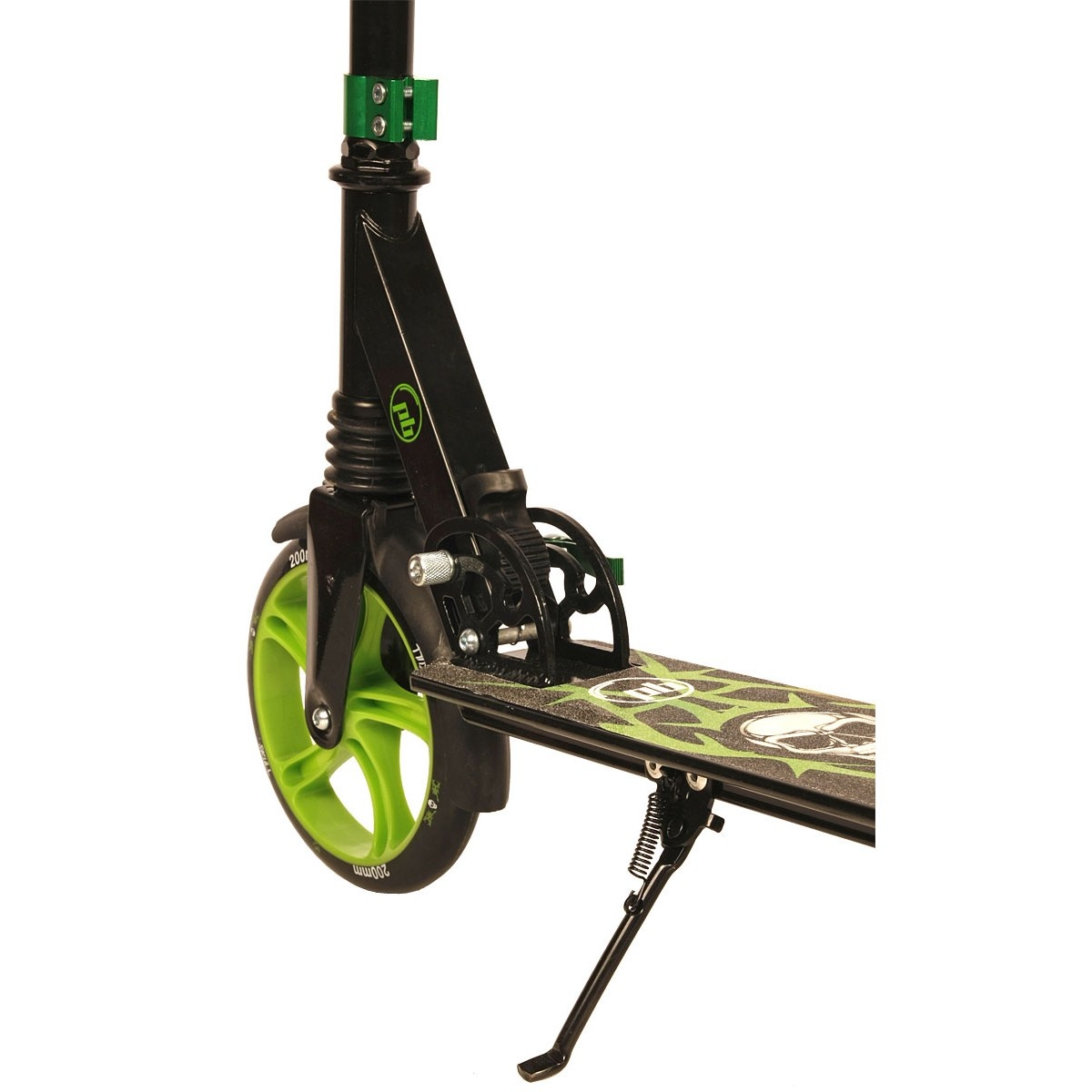 Opvouwbare Step - zwart/groen - Skull - 200mm