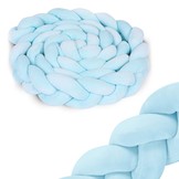 Bedbumper - Bedomrander - Gevlochten - 3m - Blauw