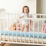 Bedbumper - Bedomrander - Gevlochten - 3m - Blauw