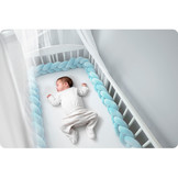 Bedbumper - Bedomrander - Gevlochten - 3m - Blauw