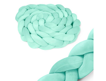 Bedbumper - Bedomrander - Gevlochten - 3m - <br />
Mintgroen