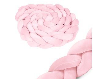 Bedbumper - Bedomrander - Gevlochten - 3m - Roze