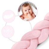 Bedbumper - Bedomrander - Gevlochten - 3m - Roze