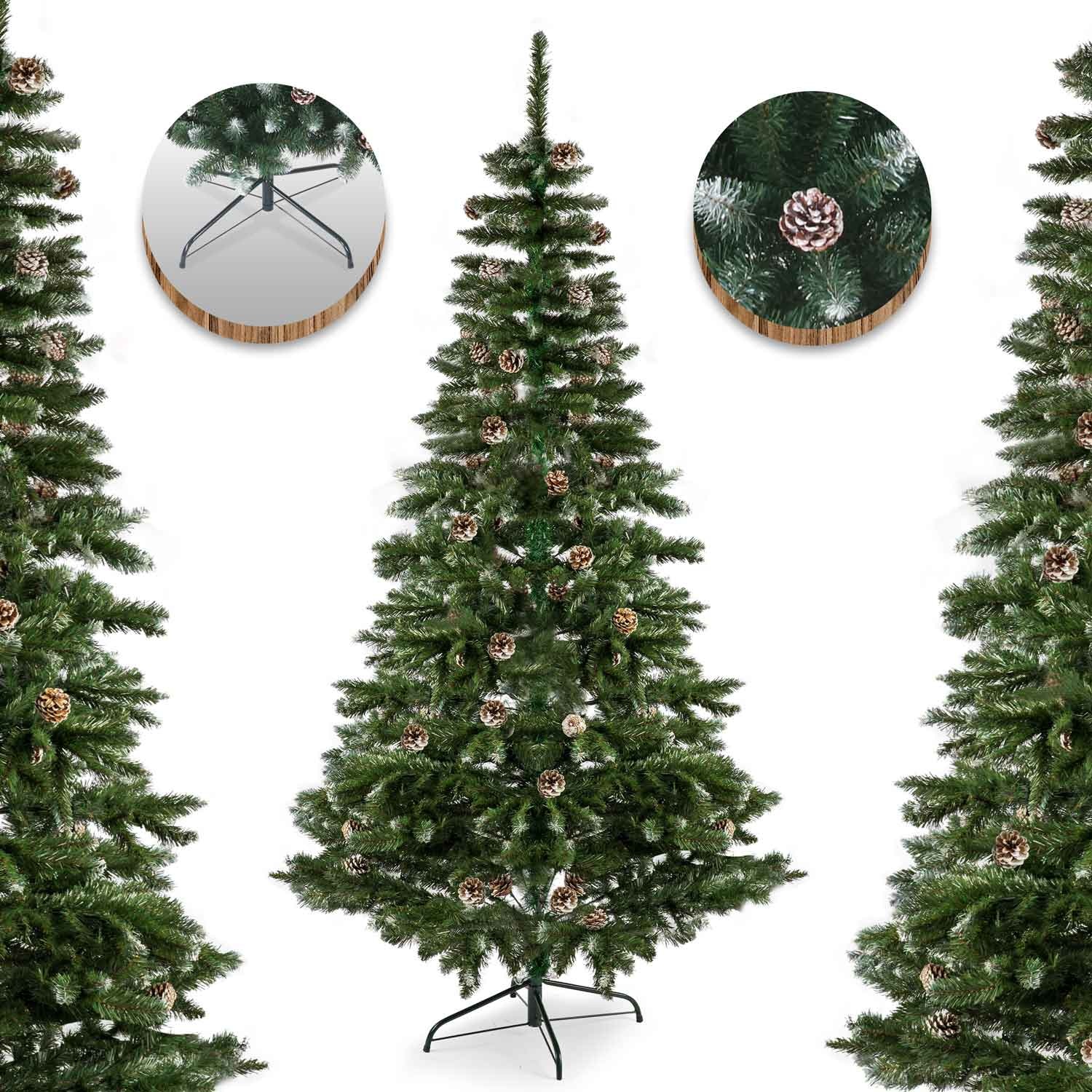 Kunstkerstboom - 210 cm - met Dennenappels