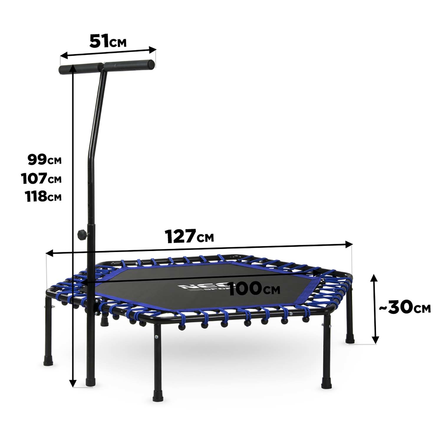 Fitness trampoline - Blauw - 127 cm