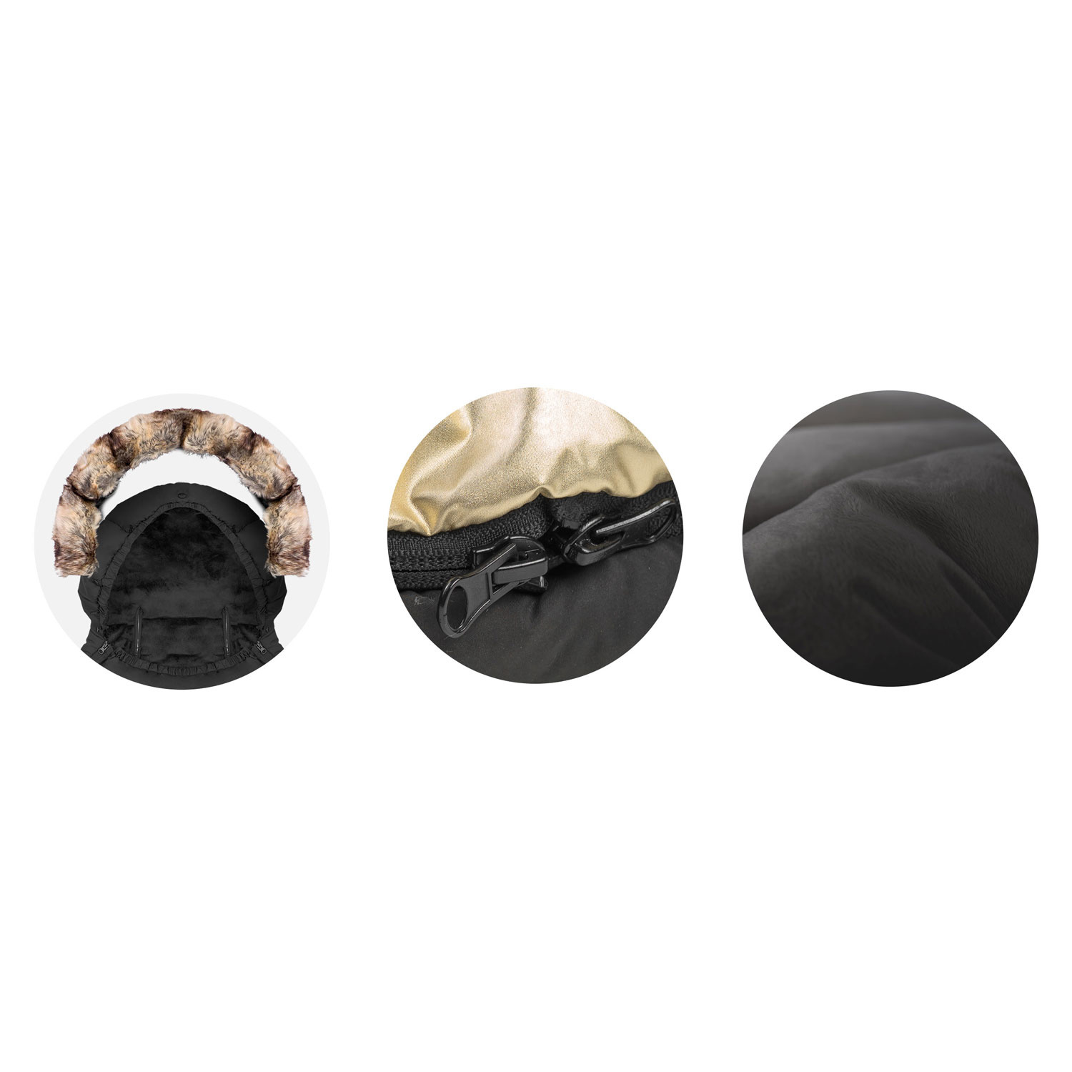 Voetenzak kinderwagen - buggy - Zwart met goud