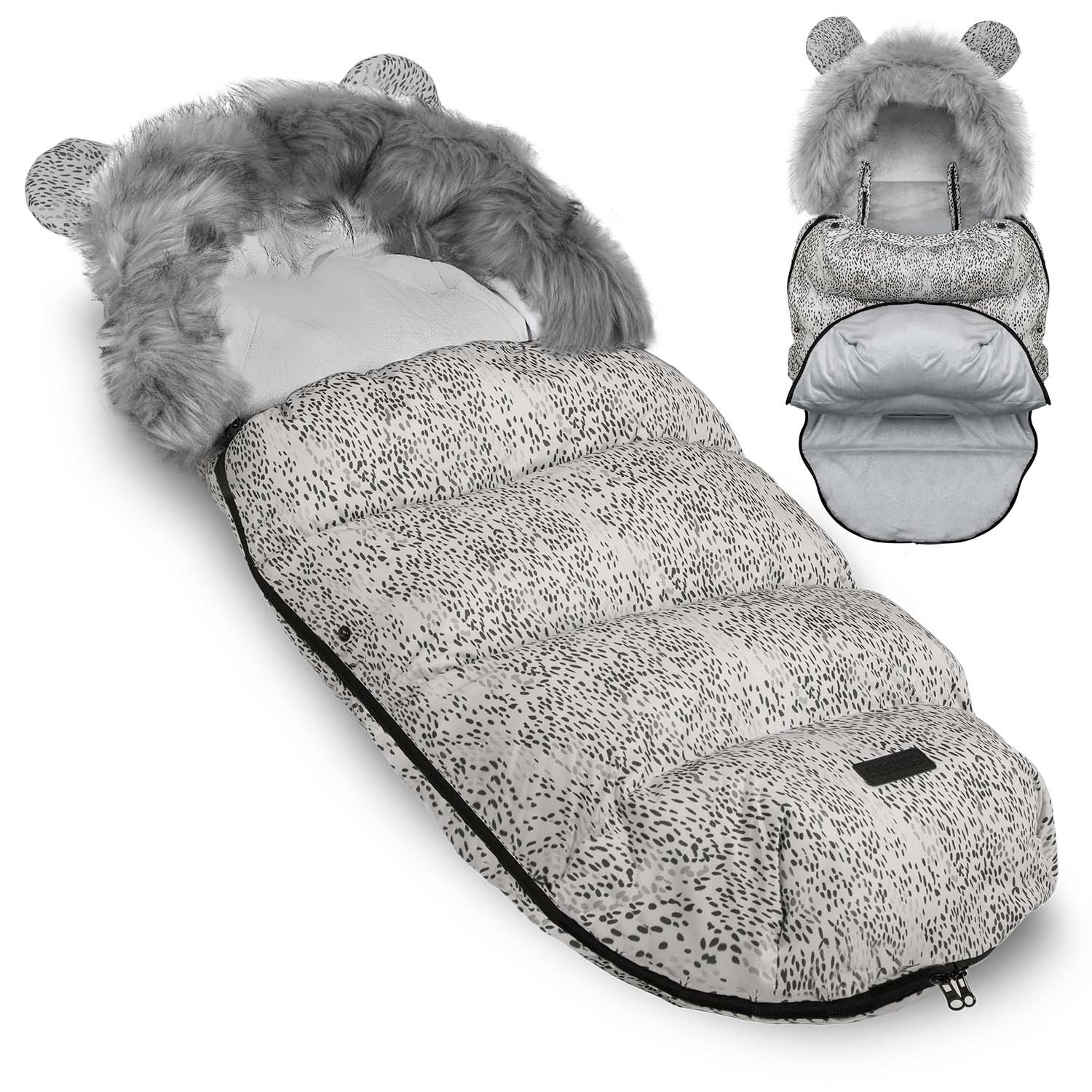 Voetenzak kinderwagen - buggy - Wit met stippen