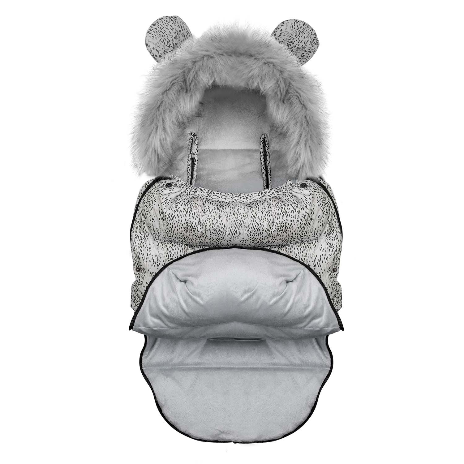 Voetenzak kinderwagen - buggy - Wit met stippen