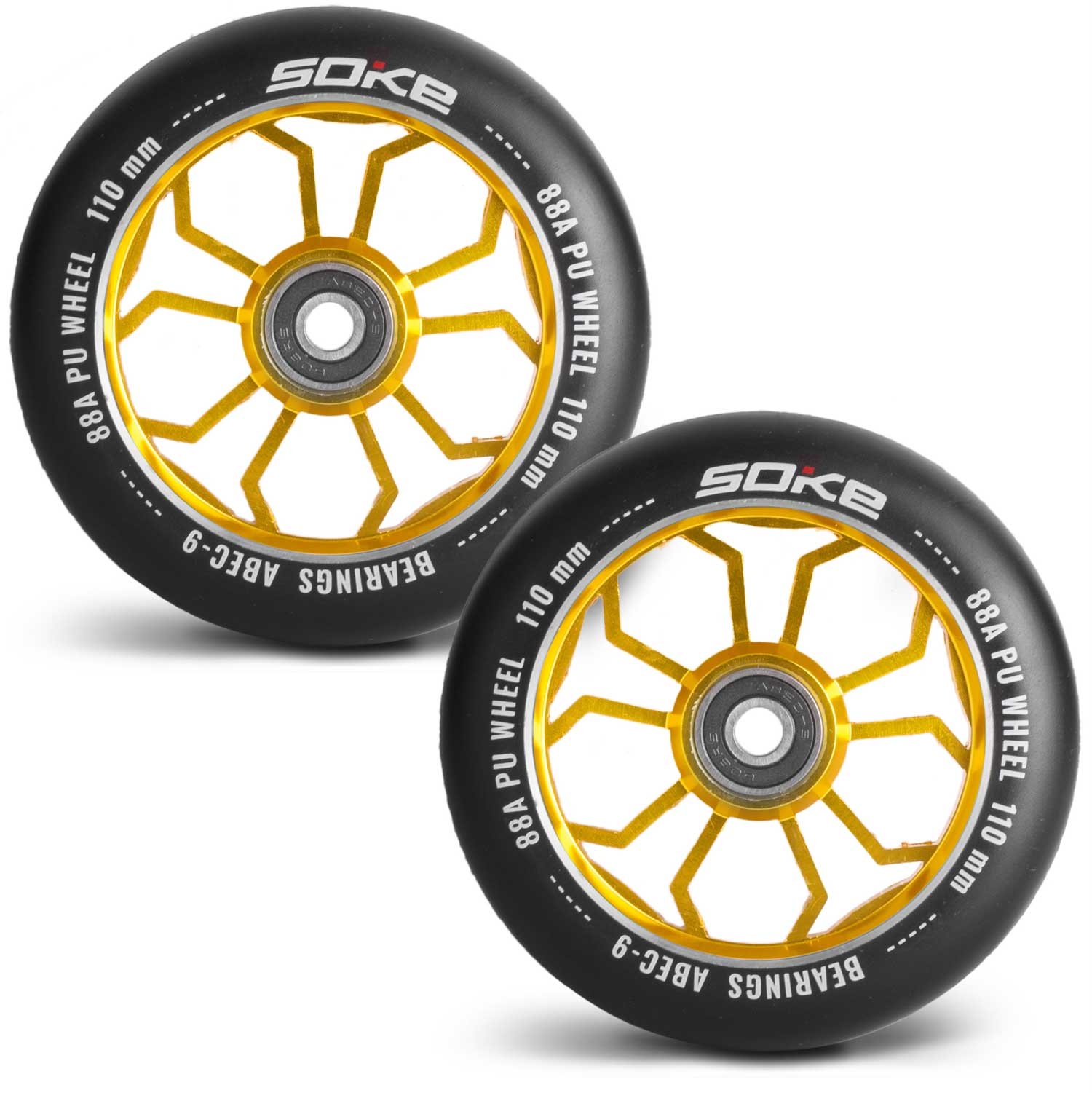Stuntstep wielen - 110 mm - Goud
