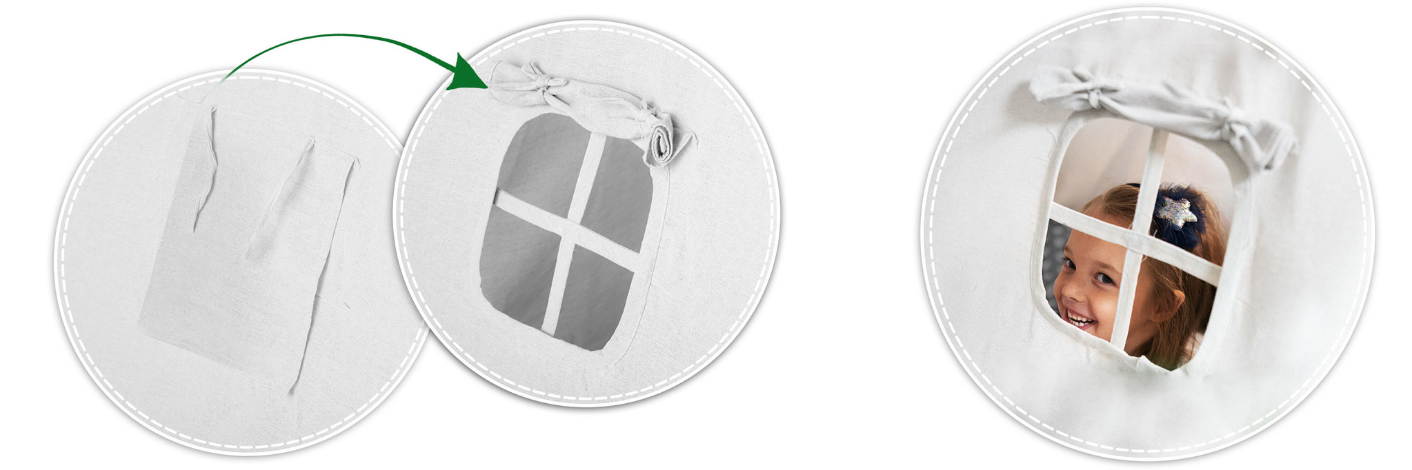 Tipi tent - Speeltent - Wit & pijlen - met Kussens en Lampjes