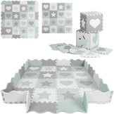 Speelmat baby - Foam puzzelmat - 150x150cm - grijs-mint