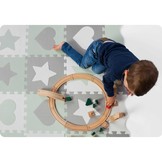 Speelmat baby - Foam puzzelmat - 150x150cm - grijs-mint