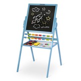 Krijtbord en Magnetisch tekenbord - met accessoires - Blauw