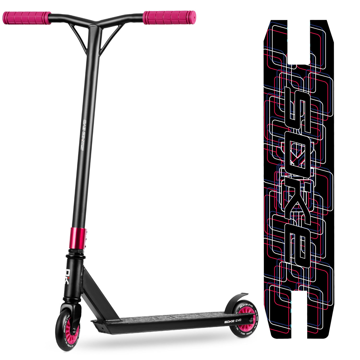 Stuntstep - Soke Evo - Roze - 83 cm - 360º stuur