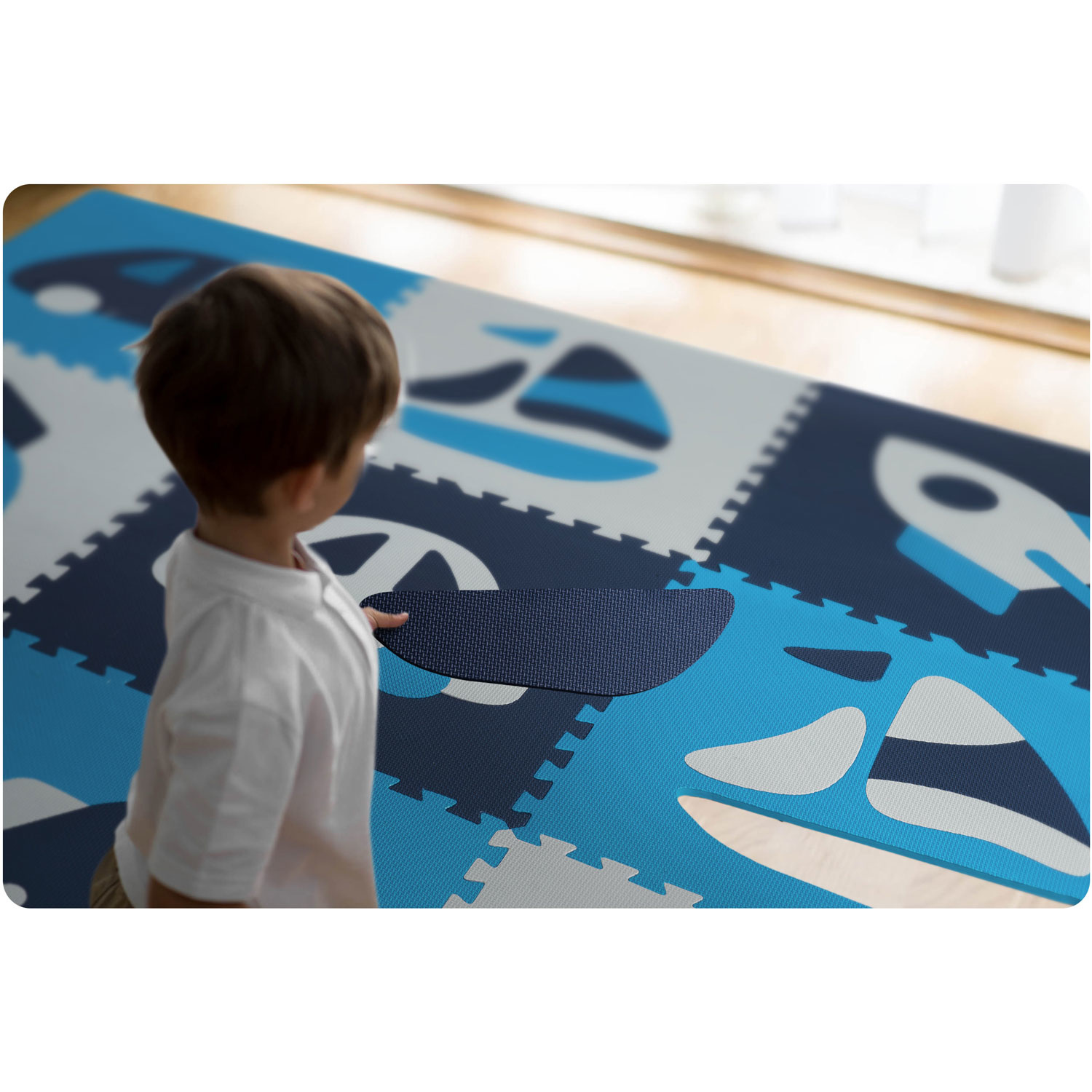 Speelmat baby - Foam puzzelmat - 180x180cm - blauw