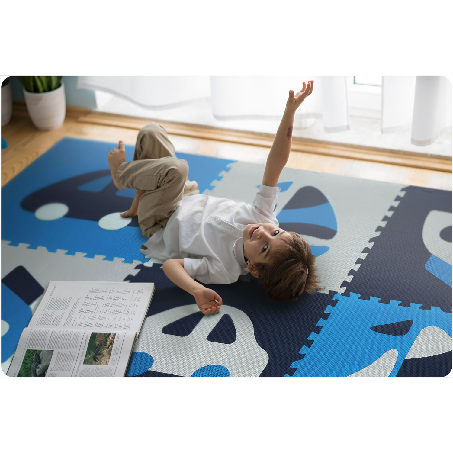 Speelmat baby - Foam puzzelmat - 180x180cm - blauw