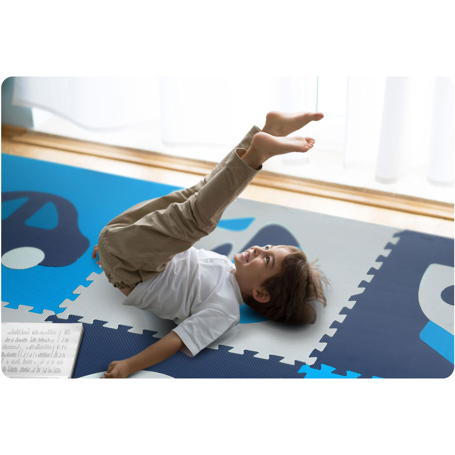 Speelmat baby - Foam puzzelmat - 180x180cm - blauw