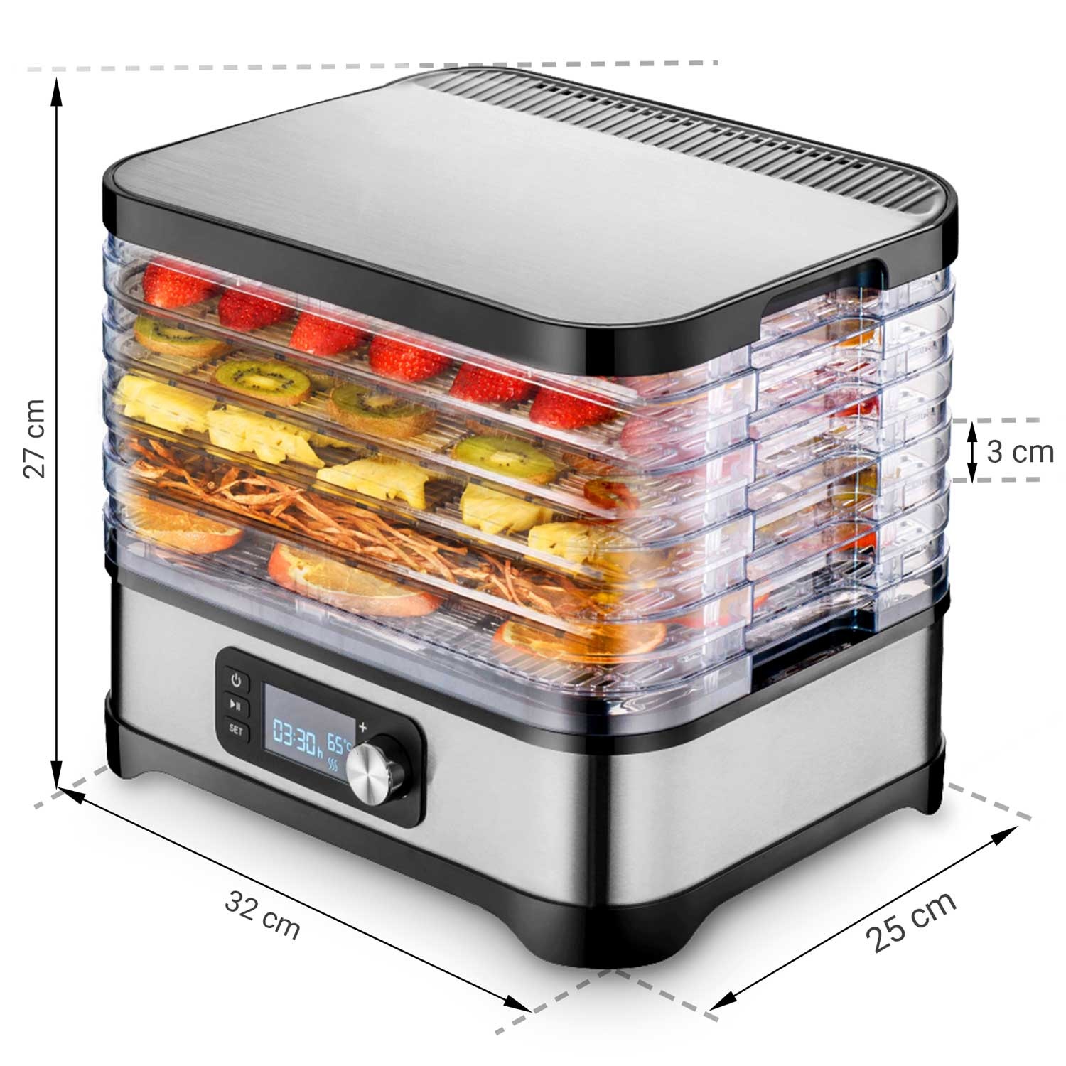Voedseldroger - 5 laags - 400W - 10L