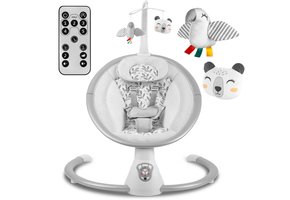 Schommelstoel baby - Wipstoel - Wit en grijs