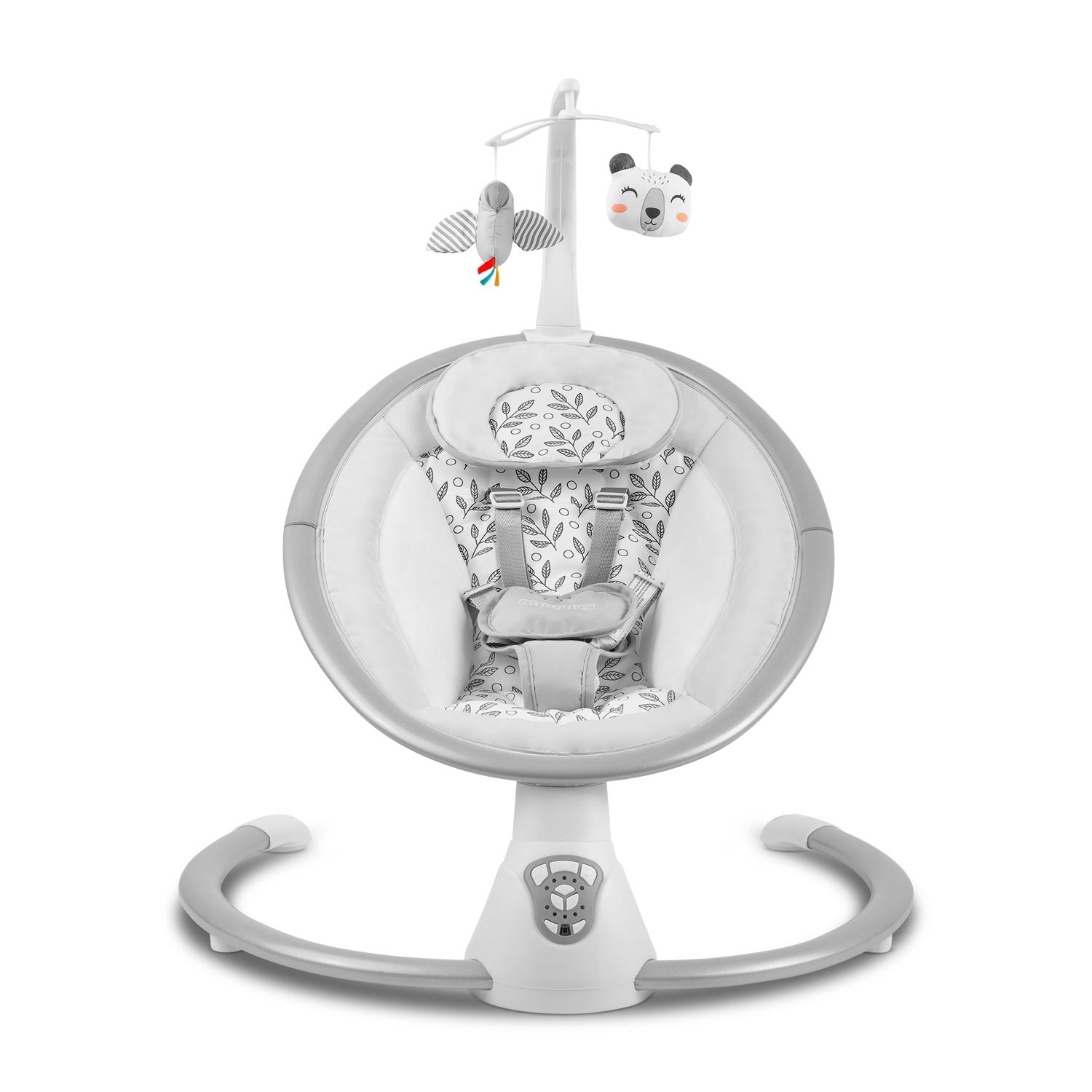 Schommelstoel baby - Wipstoel - Wit en grijs