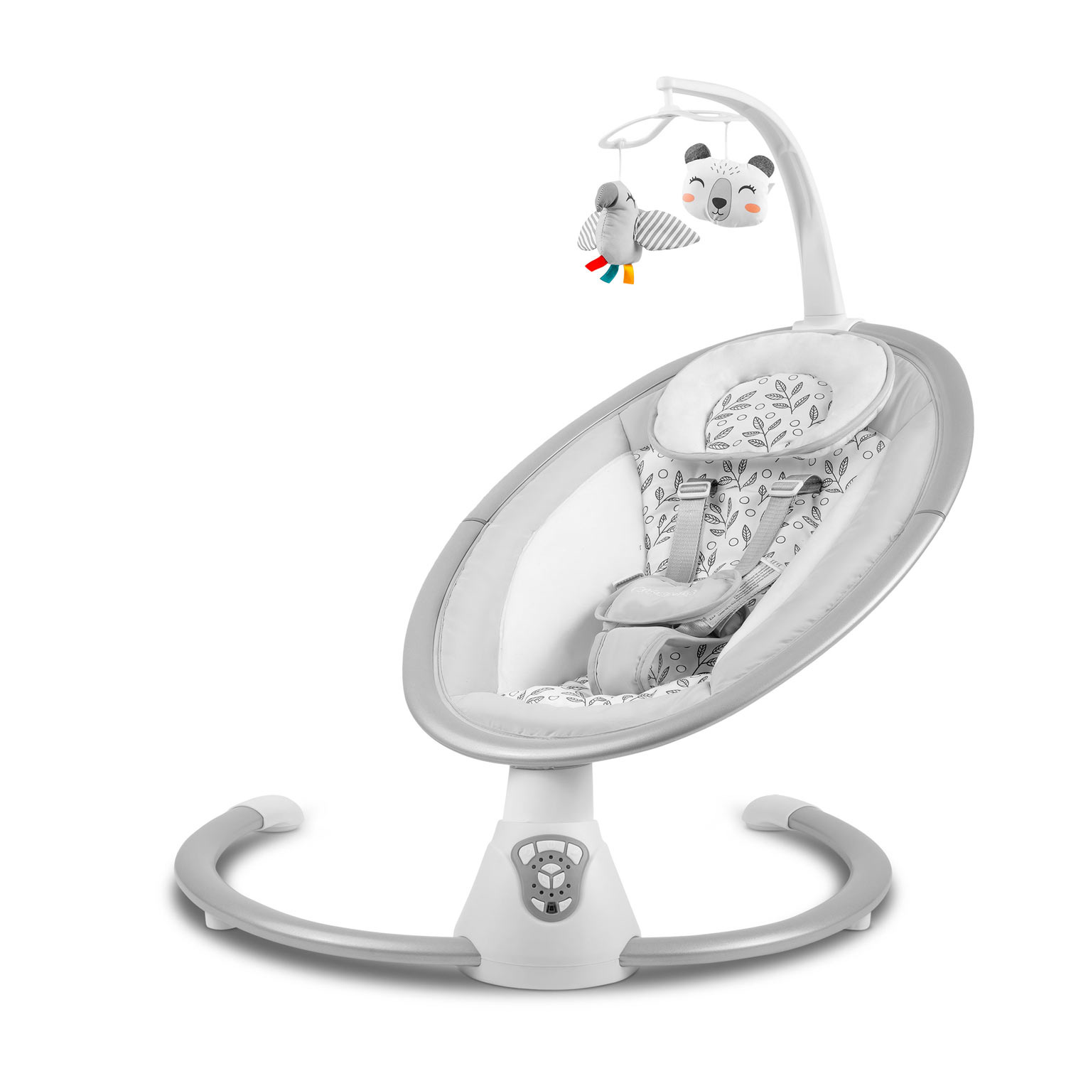 Schommelstoel baby - Wipstoel - Wit en grijs