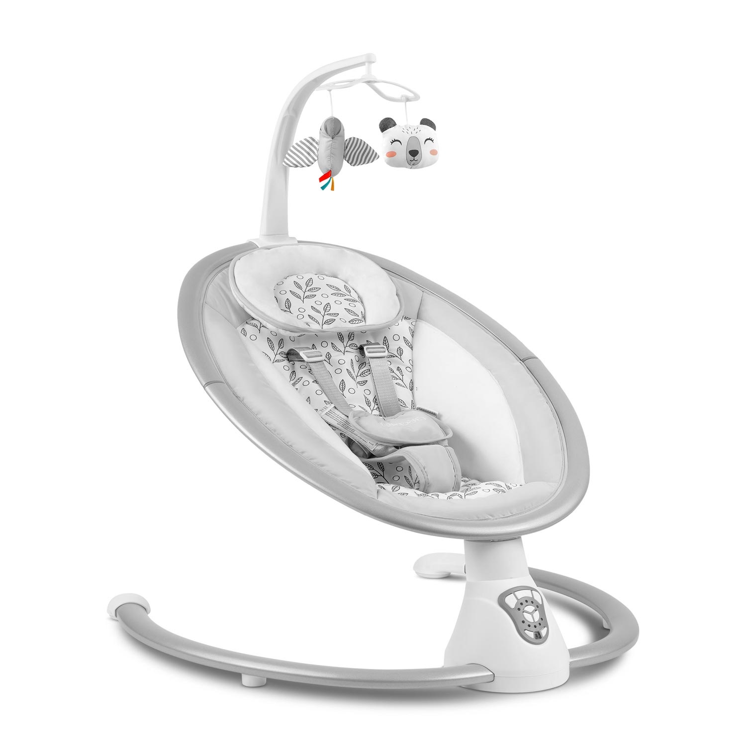 Schommelstoel baby - Wipstoel - Wit en grijs