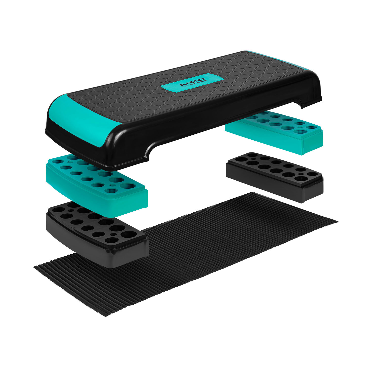 Aerobic step - Fitness step - 3 treden - 80x30x20cm