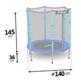 Trampoline 140 cm - met Veiligheidsnet - Blauw