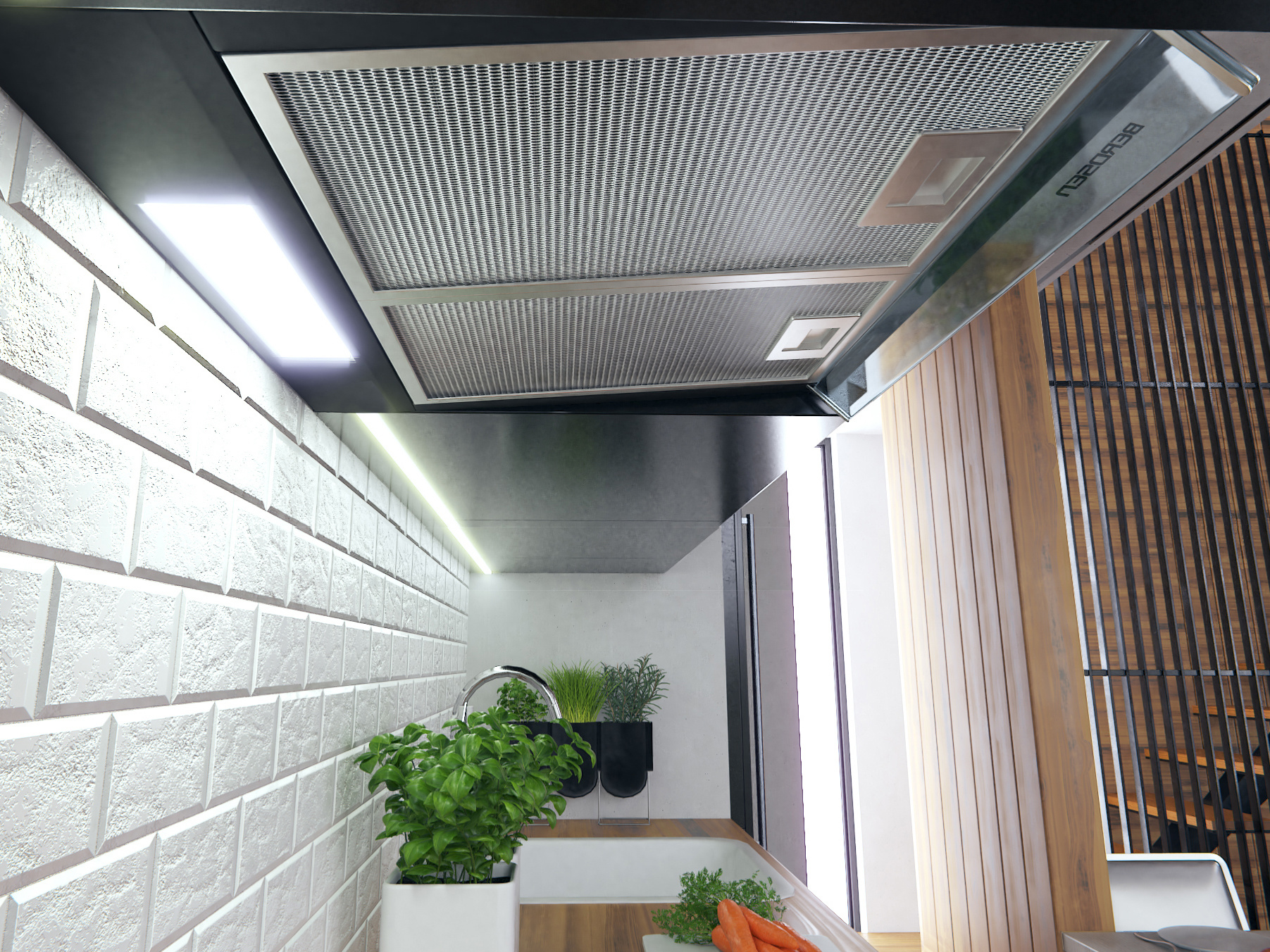 Afzuigkap 60 cm - Onderbouw - Zwart - Berdsen