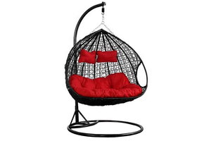 Hangstoel - 2 personen - Zwart - met Frame - tot 150 kg