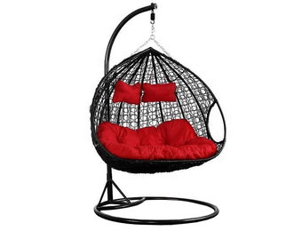 Hangstoel - 2 personen - Zwart - met Frame - tot 150 kg