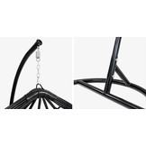 Hangstoel - met frame - zwart - grijs kussen - tot 125 kg