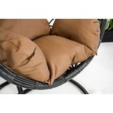 Hangstoel - met frame - zwart - grijs kussen - tot 125 kg