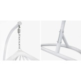 Hangstoel - met frame - wit - beige kussen - tot 125 kg