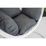 Hangstoel - met frame - wit - beige kussen - tot 125 kg