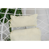 Hangstoel - met frame - wit - beige kussen - tot 125 kg
