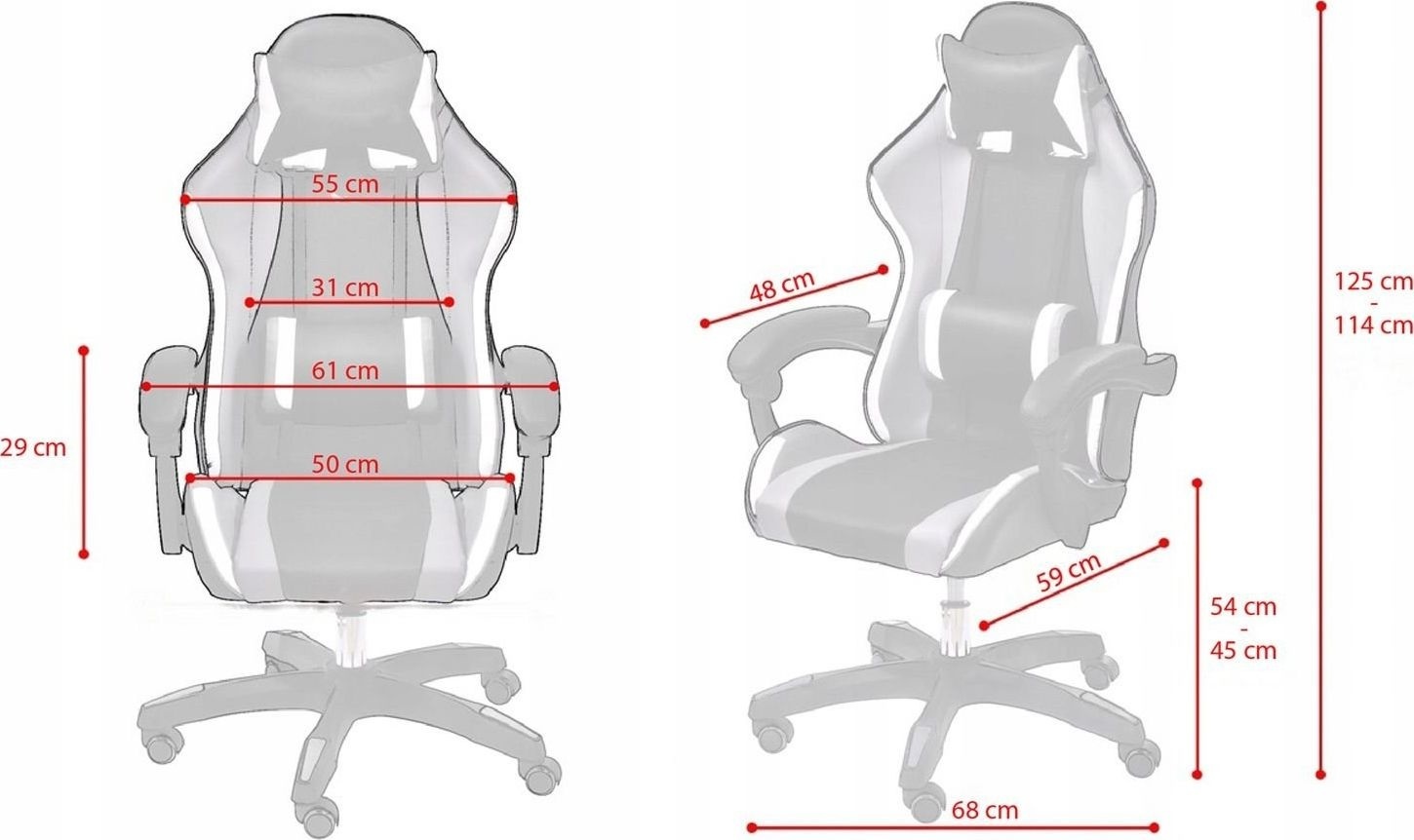 Gamestoel ergonomisch wit-grijs-limoen ECO-leer bureaustoel