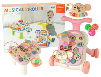 Loopwagen - en Speeltafel - 2 in 1 - Roze - 45 cm